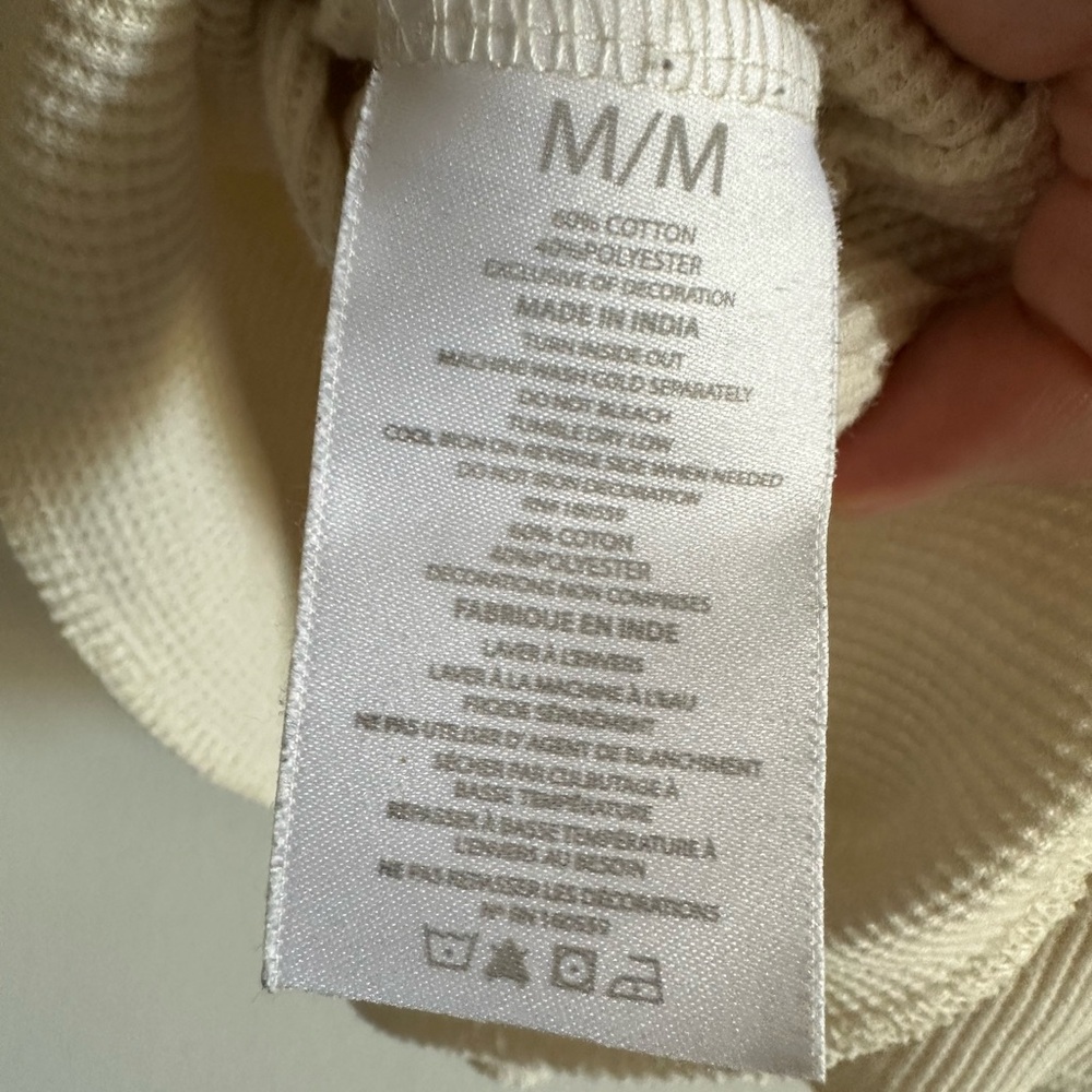 WEAR By Erin Andrew’s NFL RAMS Waffle Knit Cream Long Sleeve Top size Medium EUC - Picture 6 of 7